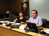  A Secretária-executiva do CNS, Rozângela Camapum, e o Conselheiro Volmir Raimondi na 46ª Reunião Ordinária realizada no dia 8 de junho de 2010