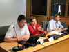 Os Conselheiros Nacionais Clóvis Adalberto Boufleur, Graciara Azevedo e Francisco Batista Júnior durante o tema das Comissões do CNS