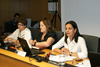 Conselheiras Graciara de Azevedo, Ruth Bittencourt e Maria Helena Machado, da Comissão Intersetorial de Recursos Humanos apresentam ao Plenário os pareceres para votação referente à abertura de cursos